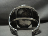 One Of The Biggest Earlier Vintage Navajo Royston Turquoise Native American Jewelry Silver Bracelet-Nativo Arts