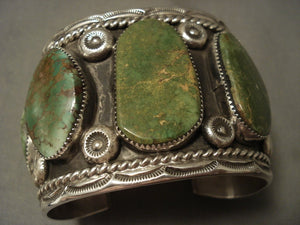 One Of The Biggest Ever Kings Manassa Turquoise Royston Native American Jewelry Silver Bracelet-Nativo Arts