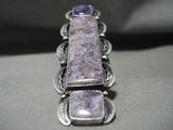 One Of The Biggest Ever Navajo Charoite Tso Family Native American Jewelry Silver Ring-Nativo Arts