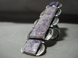 One Of The Biggest Ever Navajo Charoite Tso Family Native American Jewelry Silver Ring-Nativo Arts