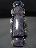 One Of The Biggest Ever Navajo Charoite Tso Family Native American Jewelry Silver Ring-Nativo Arts