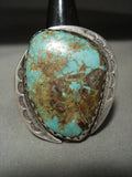 One Of The Biggest Ever Vintage Navajo Royston Turquoise Native American Jewelry Silver Ring Old-Nativo Arts