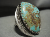 One Of The Biggest Ever Vintage Navajo Royston Turquoise Native American Jewelry Silver Ring Old-Nativo Arts