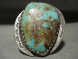 One Of The Biggest Ever Vintage Navajo Royston Turquoise Native American Jewelry Silver Ring Old-Nativo Arts