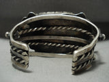 One Of The Biggest Mightiest Vintage Navajo Morenci Turquoise Native American Jewelry Silver Bracelet-Nativo Arts