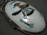 One Of The Biggest Navajo Ben Begaye Turquoise Vintage Navajo Native American Jewelry Silver Necklace-Nativo Arts