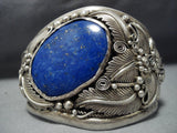 One Of The Biggest Vintage Native American Jewelry Navajo Lapis Sterling Silver Native American Jewelry Navajo Bracelet Old-Nativo Arts
