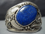 One Of The Biggest Vintage Native American Jewelry Navajo Lapis Sterling Silver Native American Jewelry Navajo Bracelet Old-Nativo Arts