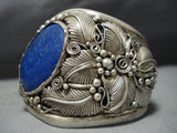One Of The Biggest Vintage Native American Jewelry Navajo Lapis Sterling Silver Native American Jewelry Navajo Bracelet Old-Nativo Arts