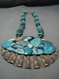 One Of The Biggest Vintage Native American Jewelry Navajo Santo Domingo Turquoise Necklace-Nativo Arts