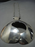 One Of The Biggest Vintage Native American Jewelry Navajo Sterling Silver Necklace Old-Nativo Arts