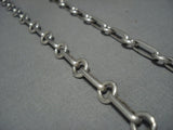 One Of The Biggest Vintage Native American Jewelry Navajo Sterling Silver Necklace Old-Nativo Arts