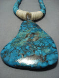 One Of The Biggest Vintage Native American Jewelry Navajo Turquoise Heishi Sterling Silver Necklace-Nativo Arts