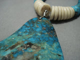 One Of The Biggest Vintage Native American Jewelry Navajo Turquoise Heishi Sterling Silver Necklace-Nativo Arts
