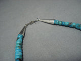 One Of The Biggest Vintage Native American Jewelry Navajo Turquoise Heishi Sterling Silver Necklace-Nativo Arts