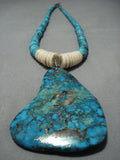 One Of The Biggest Vintage Native American Jewelry Navajo Turquoise Heishi Sterling Silver Necklace-Nativo Arts