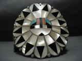 One Of The Biggest Vintage Native American Jewelry Zuni Turquoise Sterling Silver Sun Bracelet Old-Nativo Arts
