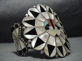 One Of The Biggest Vintage Native American Jewelry Zuni Turquoise Sterling Silver Sun Bracelet Old-Nativo Arts