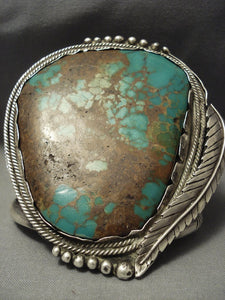 One Of The Biggest Vintage Navajo Royston Turquoise Sterling Native American Jewelry Silver Bracelet-Nativo Arts
