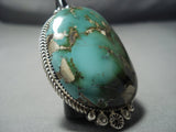 One Of The Biggest Vintage Navajo Royston Turquoise Sterling Native American Jewelry Silver Ring-Nativo Arts
