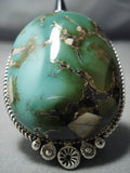One Of The Biggest Vintage Navajo Royston Turquoise Sterling Native American Jewelry Silver Ring-Nativo Arts