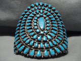 One Of The Biggest Vintage Navajo Turquoise Native American Jewelry Silver Bracelet Old-Nativo Arts
