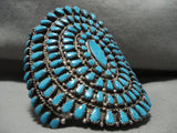 One Of The Biggest Vintage Navajo Turquoise Native American Jewelry Silver Bracelet Old-Nativo Arts