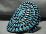 One Of The Biggest Vintage Navajo Turquoise Native American Jewelry Silver Bracelet Old-Nativo Arts