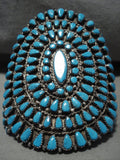 One Of The Biggest Vintage Navajo Turquoise Native American Jewelry Silver Bracelet Old-Nativo Arts