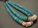 One Of The Biggest Vintage Santo Doming/ Navajo Native American Jewelry jewelry Spider Turquoise Necklace-Nativo Arts