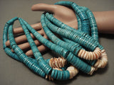 One Of The Biggest Vintage Santo Doming/ Navajo Native American Jewelry jewelry Spider Turquoise Necklace-Nativo Arts