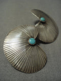 One Of The Closest Channel Native American Jewelry Silver Works Vintage Navajo Turquoise Native American Jewelry Silver Earrings-Nativo Arts