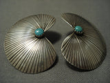 One Of The Closest Channel Native American Jewelry Silver Works Vintage Navajo Turquoise Native American Jewelry Silver Earrings-Nativo Arts