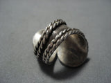 One Of The Earliest Adjustable Vintage Native American Jewelry Navajo Turquoise Sterling Silver Ring-Nativo Arts