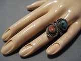 One Of The Earliest Adjustable Vintage Native American Jewelry Navajo Turquoise Sterling Silver Ring-Nativo Arts