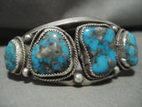 One Of The Finest Ever Vintage Navajo Persin Turquoise Native American Jewelry Silver Bracelet Old-Nativo Arts