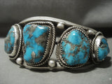 One Of The Finest Ever Vintage Navajo Persin Turquoise Native American Jewelry Silver Bracelet Old-Nativo Arts