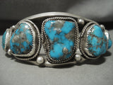 One Of The Finest Ever Vintage Navajo Persin Turquoise Native American Jewelry Silver Bracelet Old-Nativo Arts