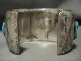 One Of The Finest Ever Yazzie Vintage Navajo Turquoise Shadow Native American Jewelry Silver Bracelet-Nativo Arts