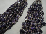 One Of The Finest Huge Navajo Native American Jewelry jewelry Amethyst Woven Necklace-Nativo Arts