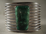 One Of The Finest Intage Navajo Malachite Native American Jewelry Silver Bracelet-Nativo Arts
