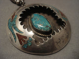 One Of The Finest Old Navajo Native American Jewelry jewelry Singer Turquoise Coral Necklace-Nativo Arts