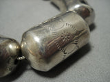 One Of The Finest Vintage Native American Jewelry Navajo Hand Wrought Tubule Sterling Silver Necklace-Nativo Arts
