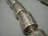 One Of The Finest Vintage Native American Jewelry Navajo Hand Wrought Tubule Sterling Silver Necklace-Nativo Arts