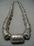 One Of The Finest Vintage Native American Jewelry Navajo Hand Wrought Tubule Sterling Silver Necklace-Nativo Arts