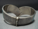 One Of The Finest Vintage Native American Jewelry Navajo Turquoise Sterling Silver Inlay Bracelet-Nativo Arts