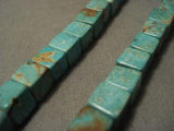 ONE OF THE FINEST VINTAGE NAVAJO CHOKER GREEN TURQUOISE NECKLACE-Nativo Arts