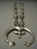 One Of The Finest Vintage Navajo Hogan Bead Native American Jewelry Silver Naja Necklace-Nativo Arts