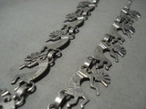 One Of The Finest Vintage Navajo Kokopelli Dancing Native American Jewelry Silver Necklace Old-Nativo Arts