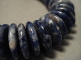 One Of The Finest Vintage Navajo Lapis Native American Jewelry Silver Necklace-Nativo Arts